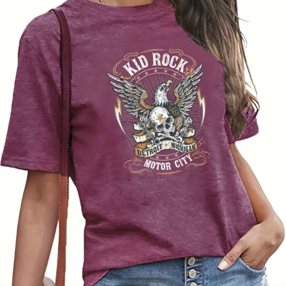 KID ROCK Band Tee Women's Crew Tshirt Size M - Picture 1 of 6